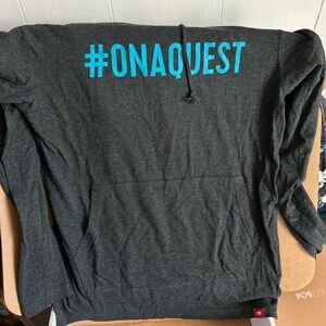 Gray Hoodie with Blue Text